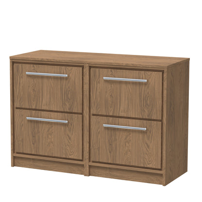 Hudson Reed Lille 605mm Antique Oak Floor Standing 4-Drawer Vanity Unit with Worktop