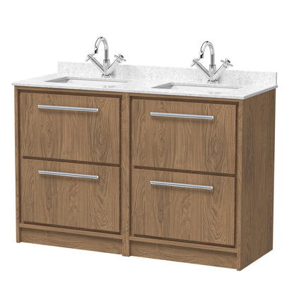 Lille 1200mm Floor Standing 4-Drawer Vanity with Marble Worktop Basin