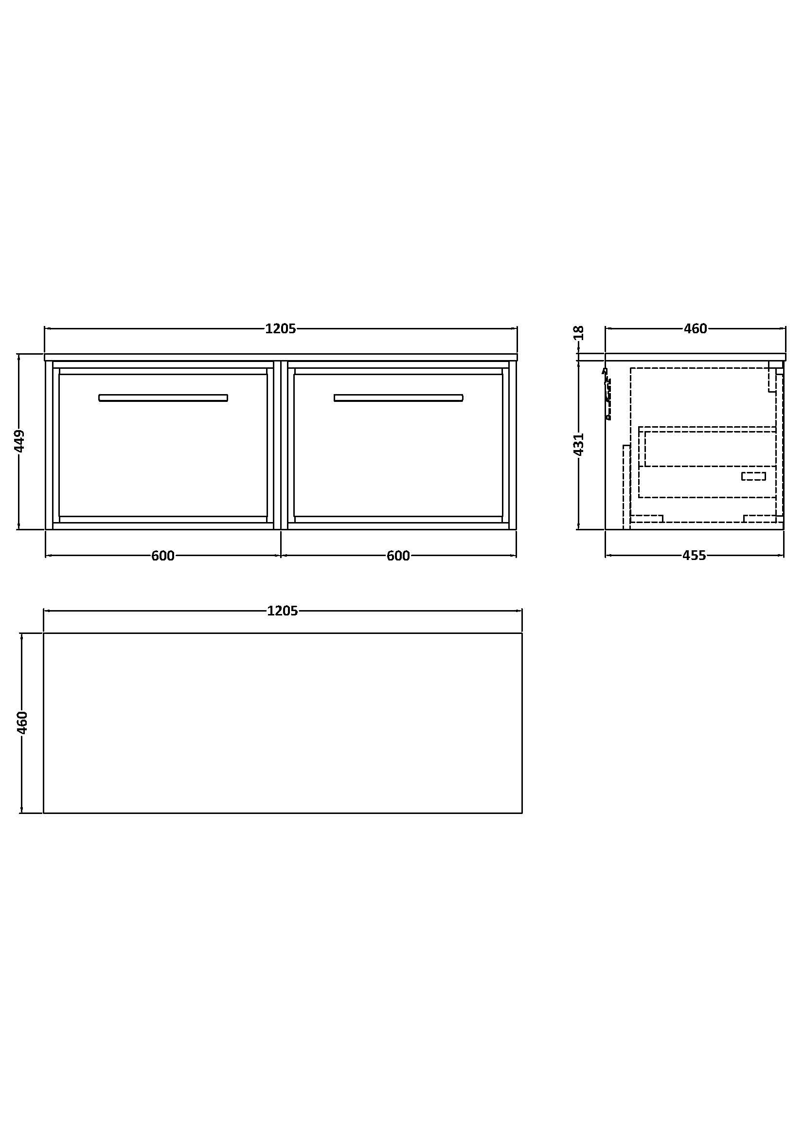 Hudson Reed Lille 605mm Bleached Oak Wall Hung Single Drawer Vanity Unit With Worktop