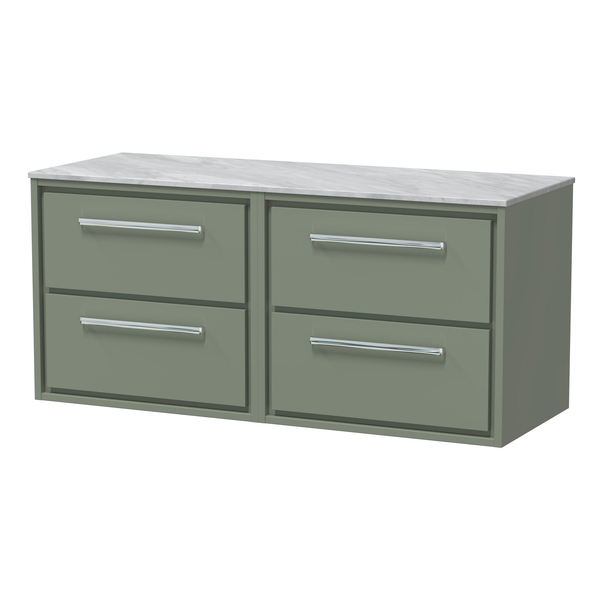 Lille 1200mm Wall Hung 4-Drawer Vanity with Marble Worktop