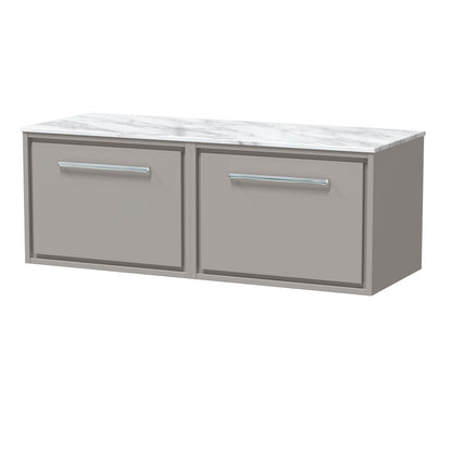 Lille 1200mm Wall Hung Single Drawer Vanity with Marble Worktop