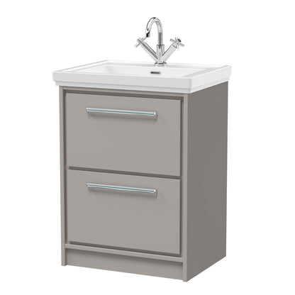 Lille 600mm Floor Standing 2-Drawer Vanity with Basin - 1 Tap Hole