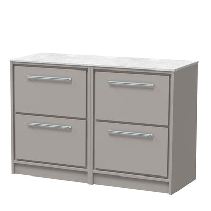 Lille 1200mm Floor Standing 4-Drawer Vanity with Marble Worktop