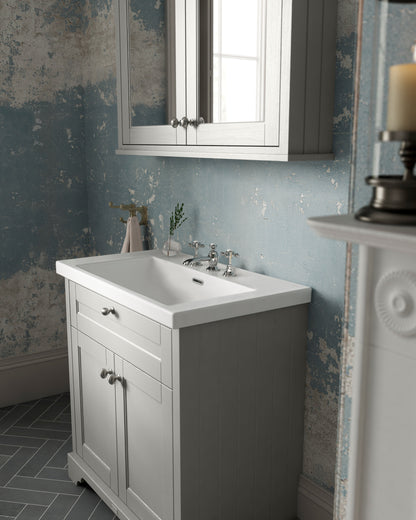 Old London 800mm 2-Door Unit & Contemporary Fireclay Basin 3TH