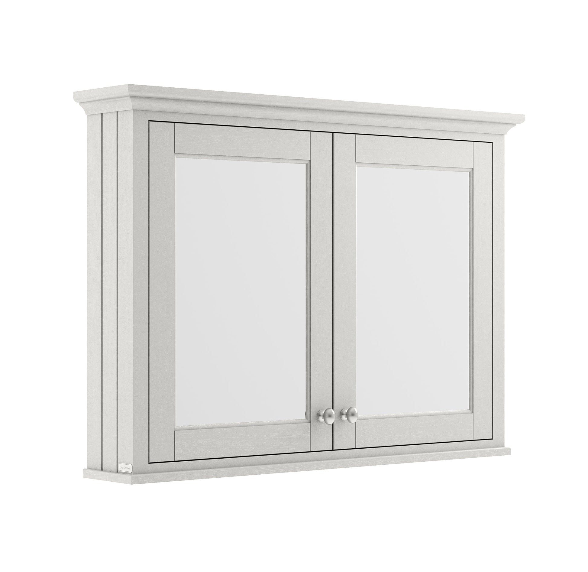 Hudson Reed Old London 1050mm 2 Door Timeless Sand Wall Hung Mirror Cabinet With Handles