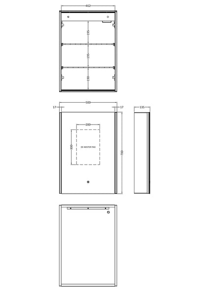 Pavo 500mm Mirror Cabinet