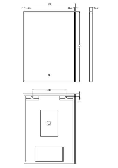 Cepheus 800mm x 600mm Ambient Touch Sensor Mirror