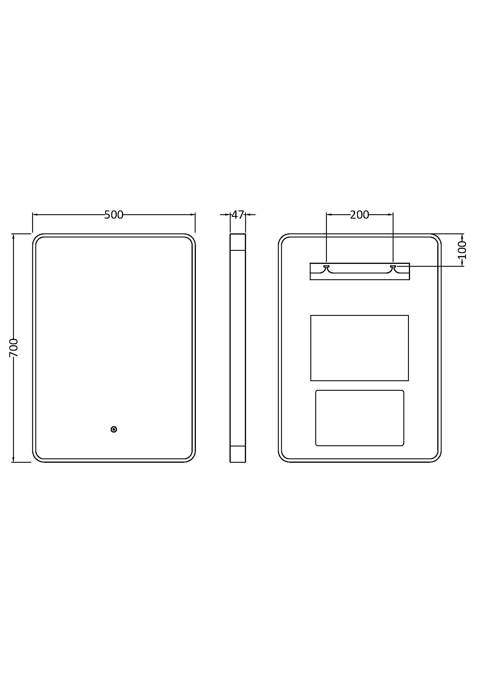 Pictor Black Inset Frame LED Mirror - 700 x 500mm