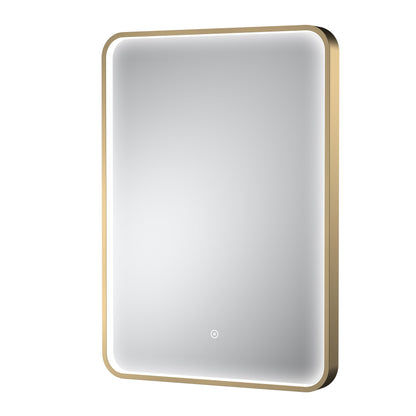 Pictor Brushed Brass Inset Frame LED Mirror - 700 x 500mm