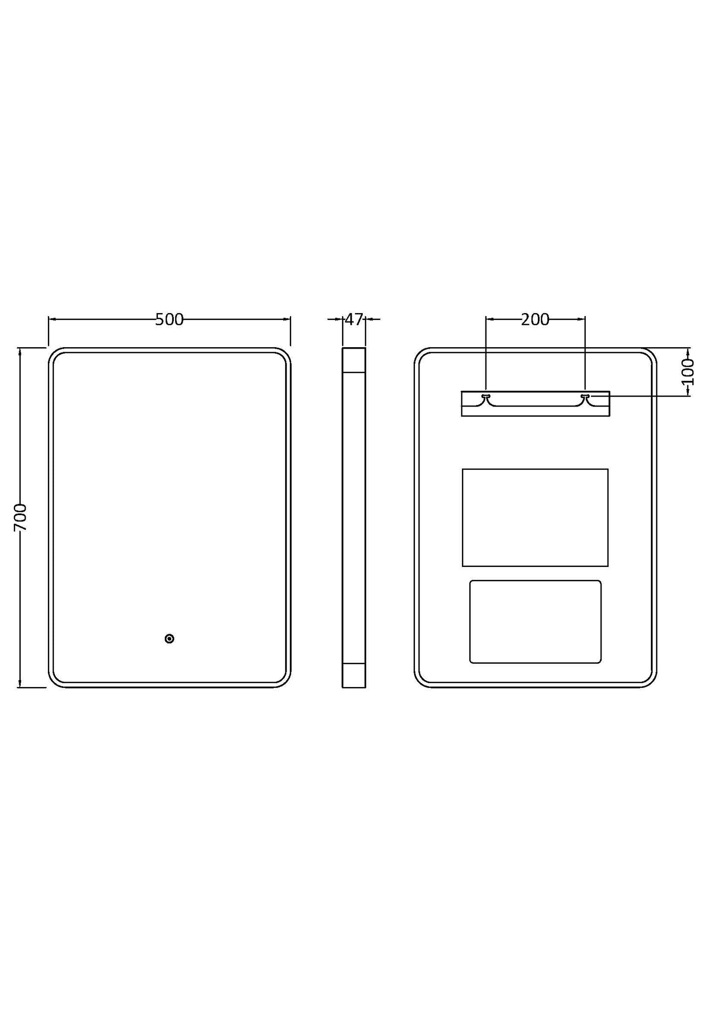 Pictor Brushed Brass Inset Frame LED Mirror - 700 x 500mm