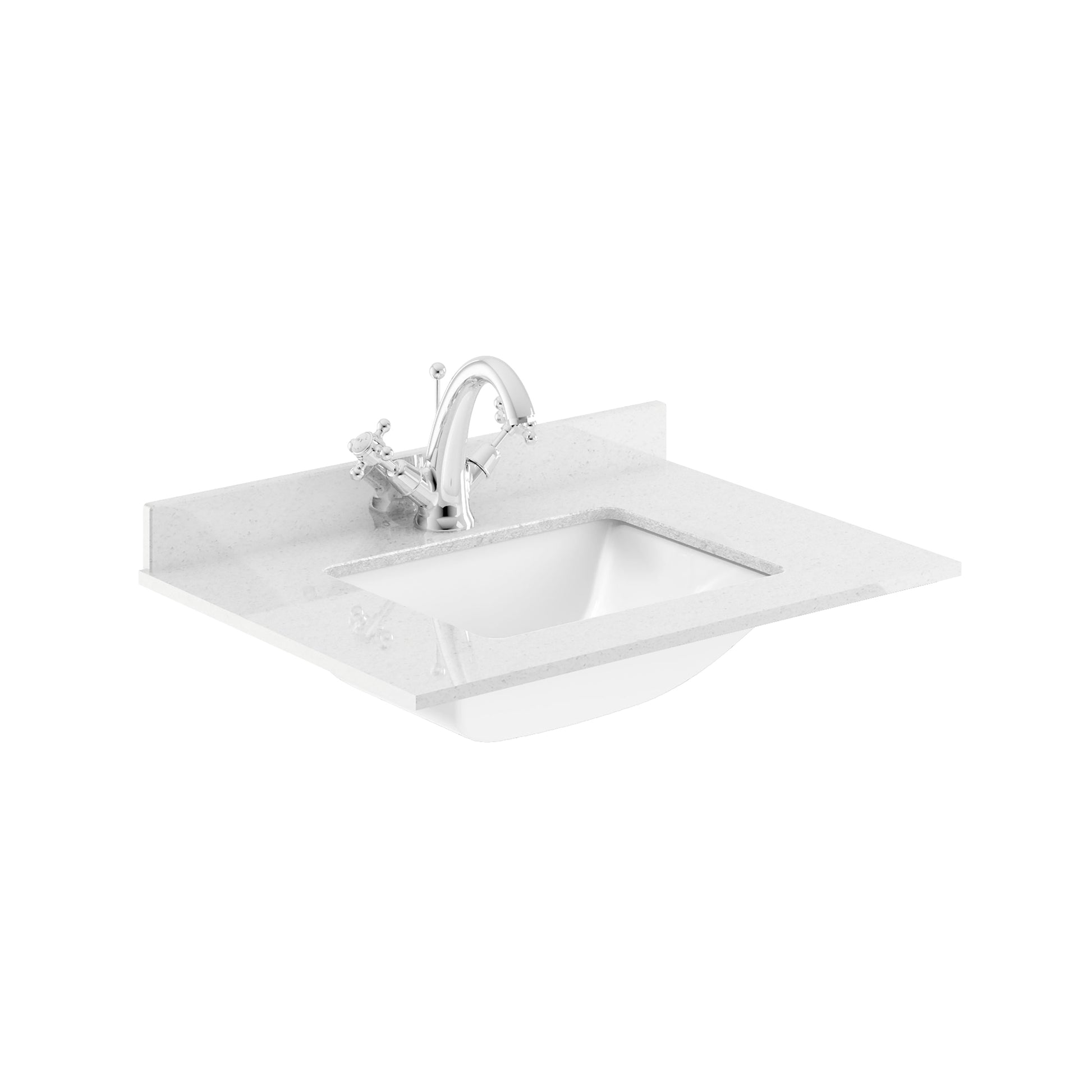 Lille 600mm Wall Hung Single Drawer Vanity with Marble Worktop Basin
