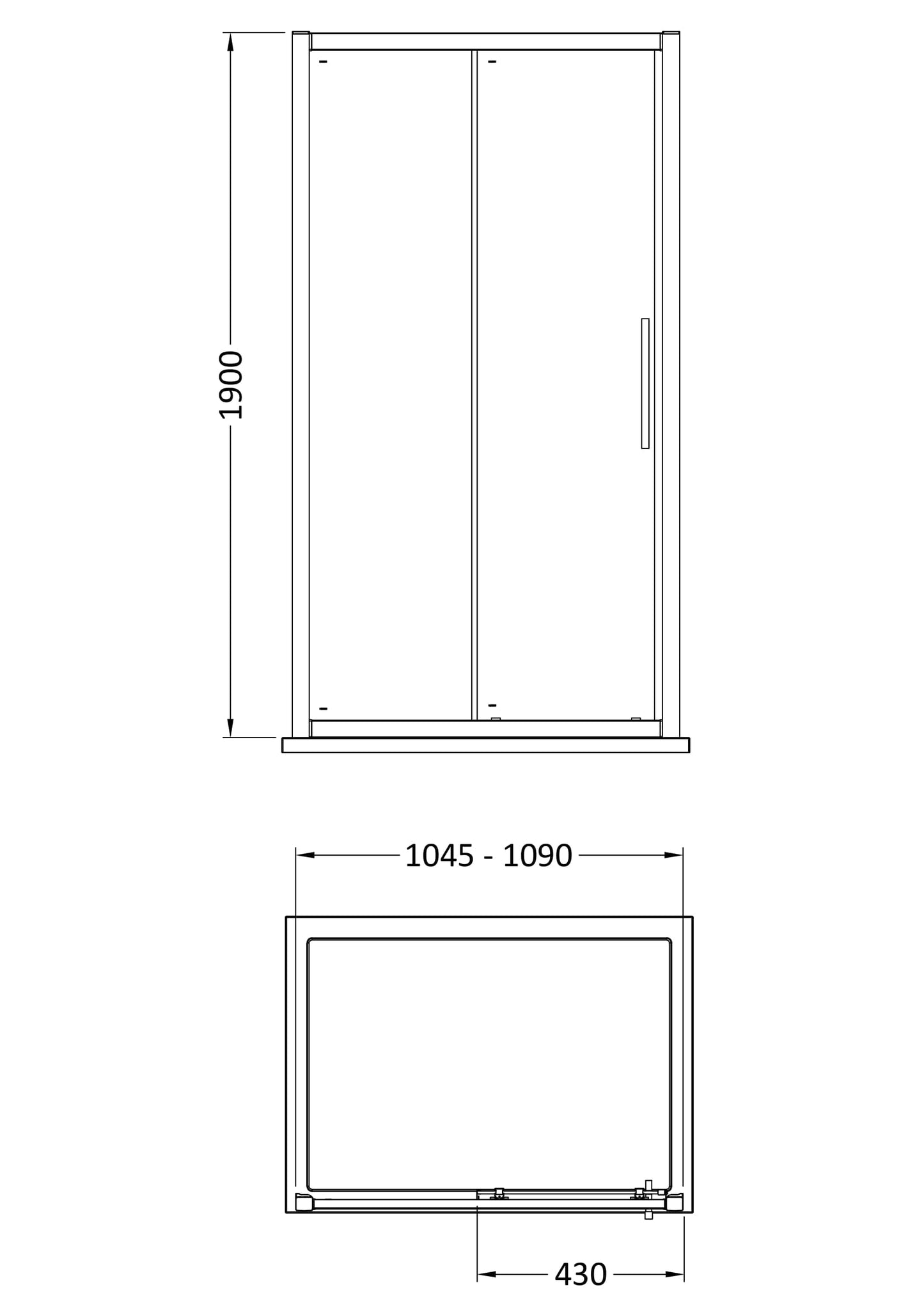 Apex 1100mm Sliding Door