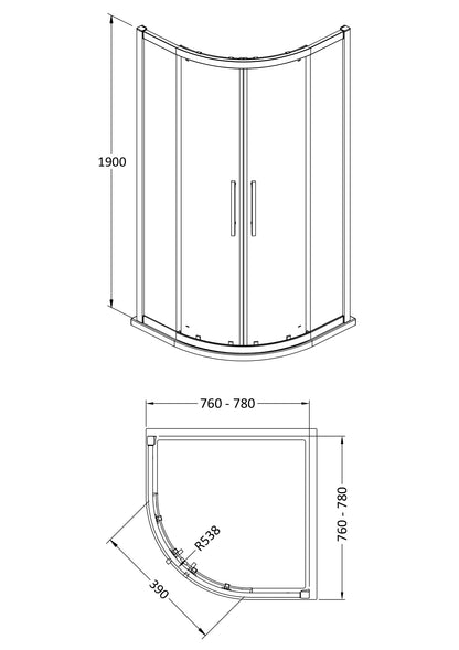 Apex 800mm Quadrant Enclosure