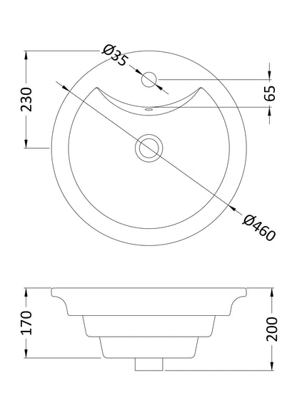 Round Vessel 460 x 460 x 220mm
