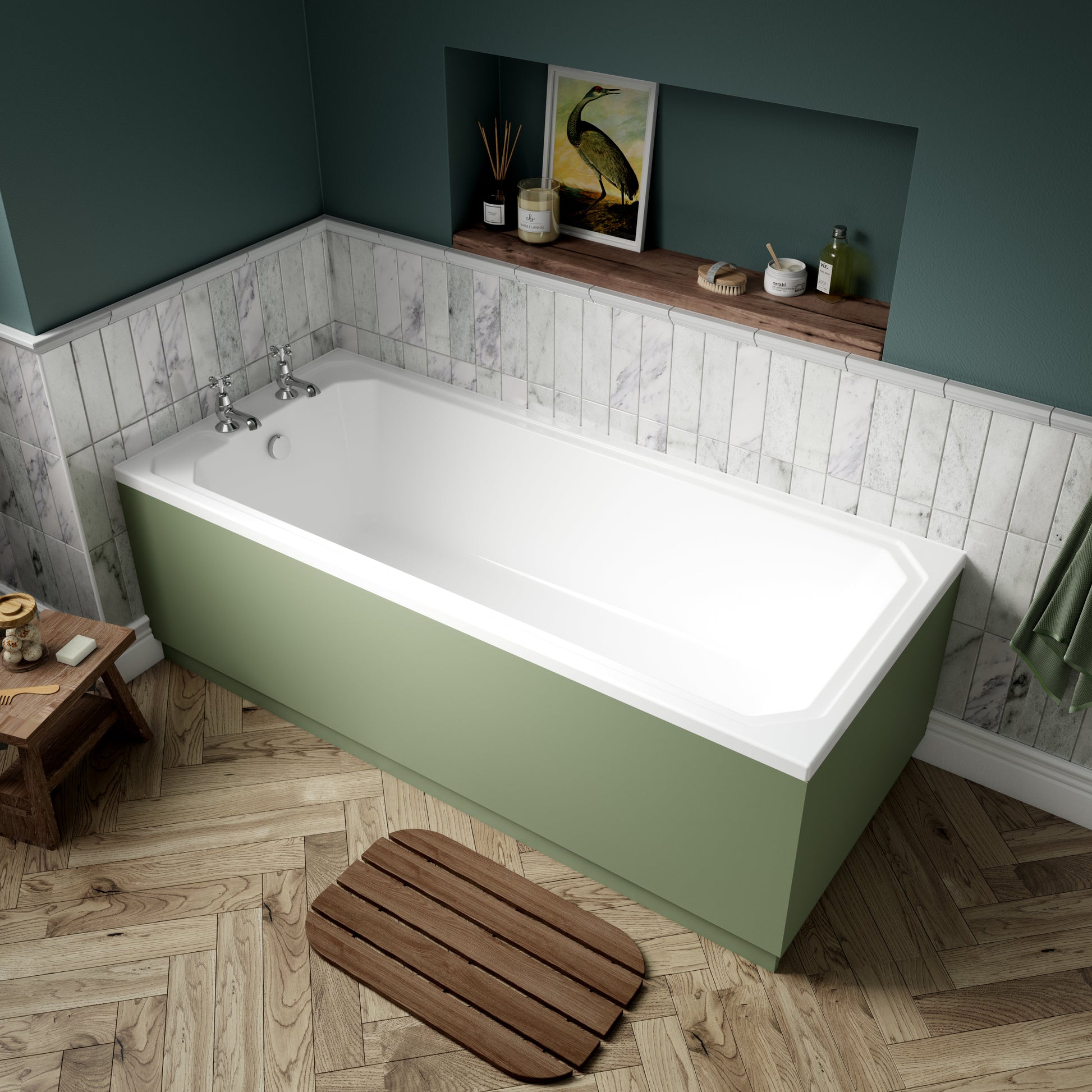 Art Deco Straight Shower Bath 1700 x 700mm