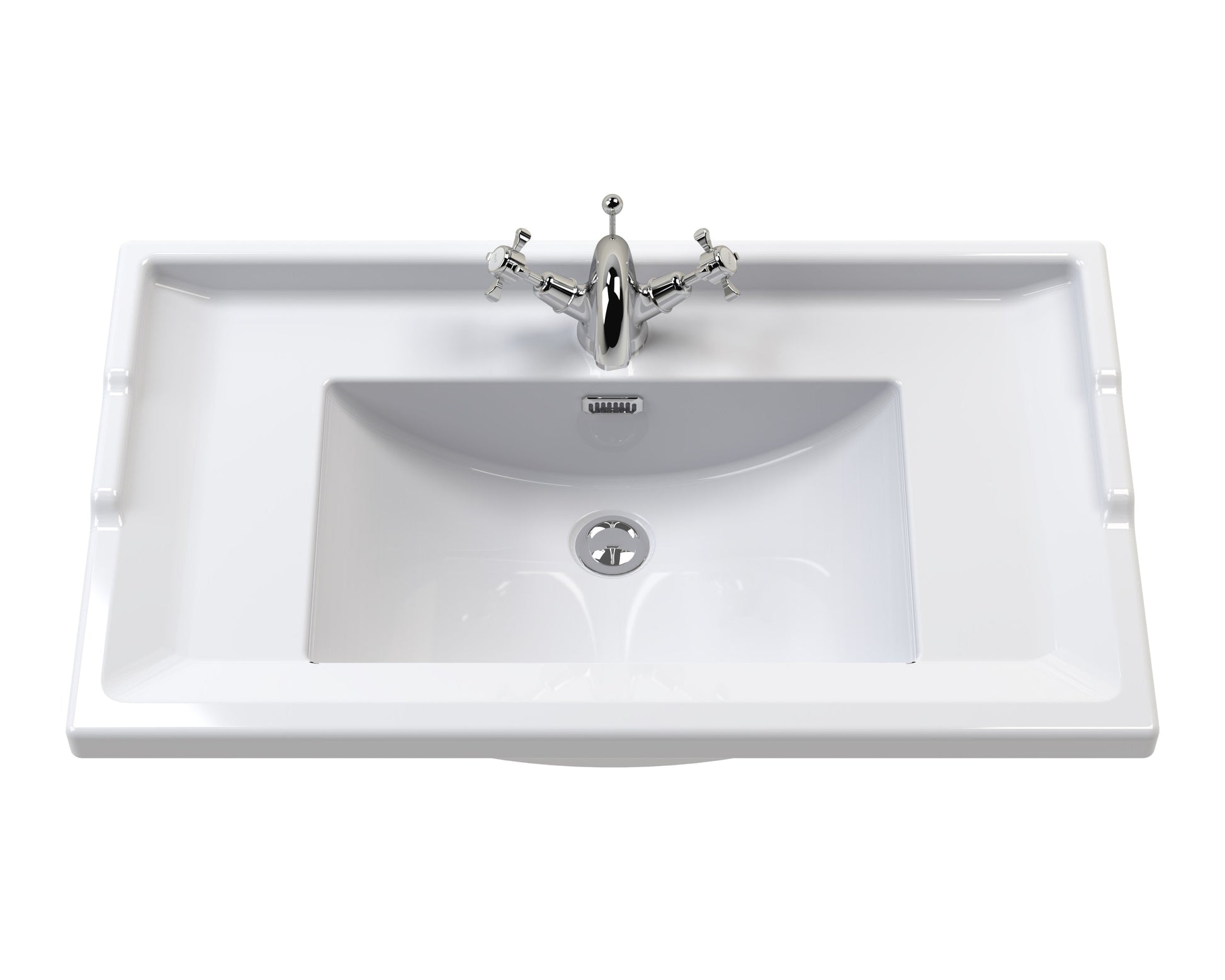 Hudson Reed Old London 1020mm Timeless Sand Floor Standing 2 Door Vanity Unit With 1 Tap Hole Ceramic Basin