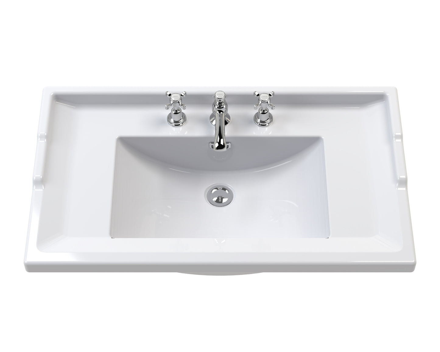 Hudson Reed Old London Storm Grey 1020mm Floor Standing 2 Door Vanity Unit with 3 Tap Hole Ceramic Basin