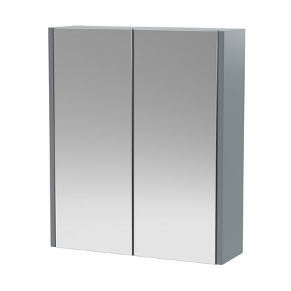 Hudson Reed Juno 600mm 2 Door Coastal Grey Wall Hung 50/50 Mirror Cabinet