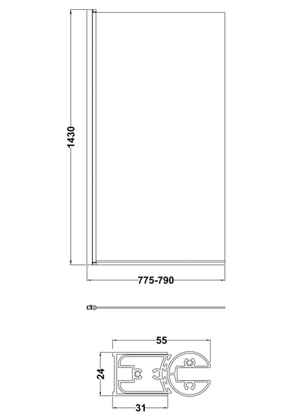 Square Bath Screen