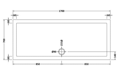 Rectangular Slimline Shower Tray 1700 x 700mm