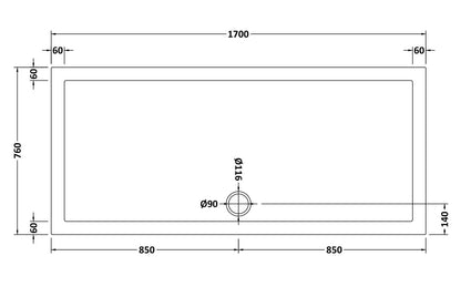 Rectangular Slimline Shower Tray 1700 x 760mm