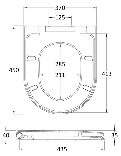 Toilet Seats Luxury D Shaped Top Fix Soft Close Toilet Seat