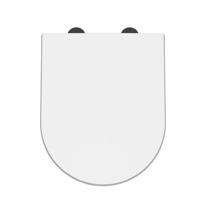 Hudson Reed D Shape 450mm x 370mm Gloss White Soft Close Toilet Seat Quick Release