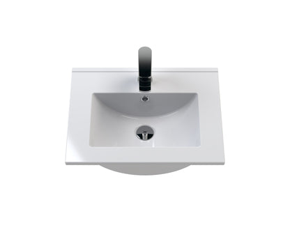 Hudson Reed Fluted 500mm Satin Blue Floor Standing 2-Door Vanity Unit with Basin
