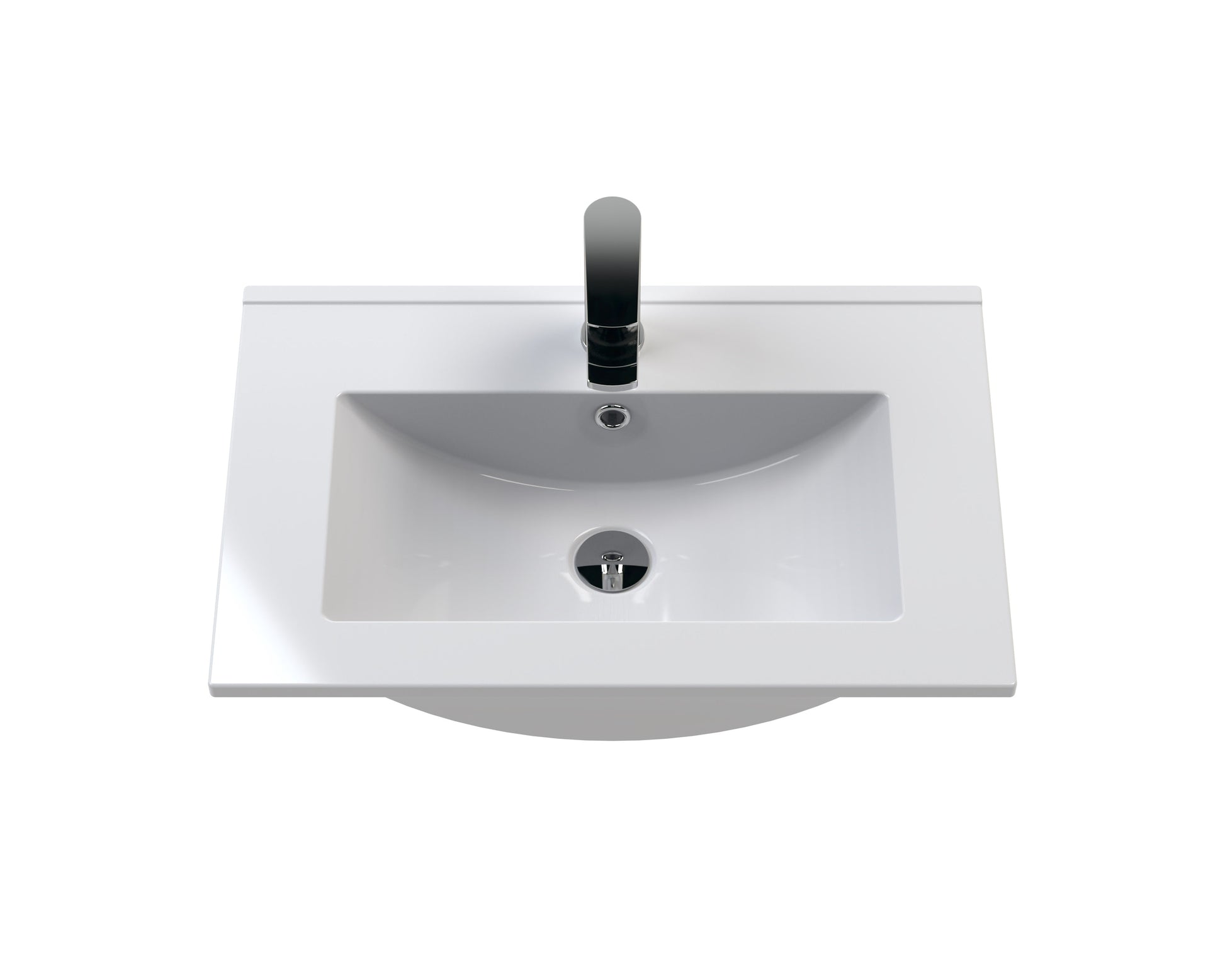 Hudson Reed Fluted 600mm Satin White Wall Hung 2-Drawer Vanity Unit With Basin