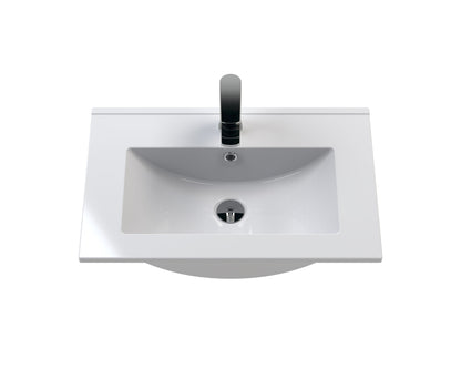 Hudson Reed Urban 600mm Soft Black Floor Standing 2 Door Vanity Unit With Basin