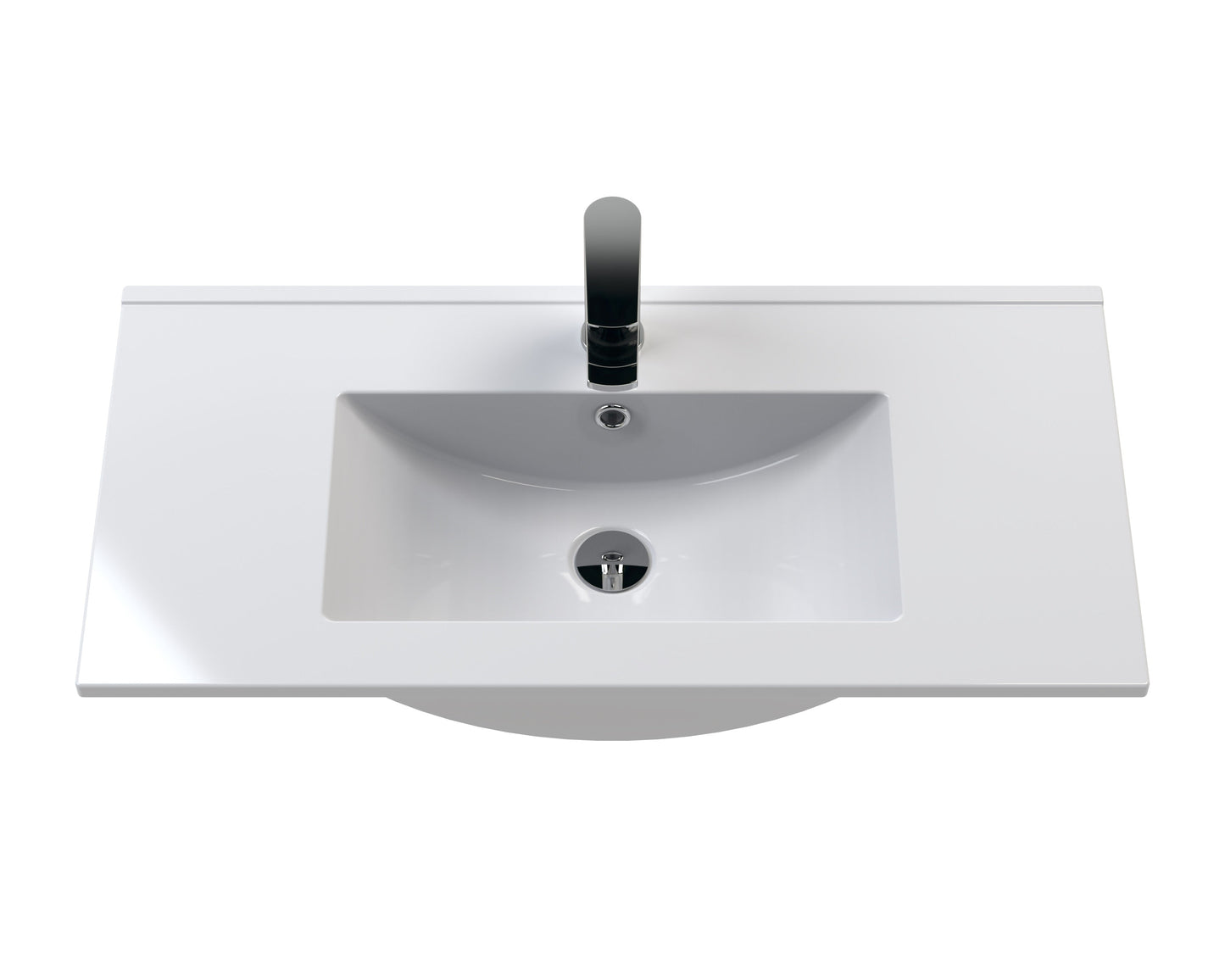 Hudson Reed Fluted 800mm Soft Black Wall Hung 2-Drawer Vanity Unit With Basin