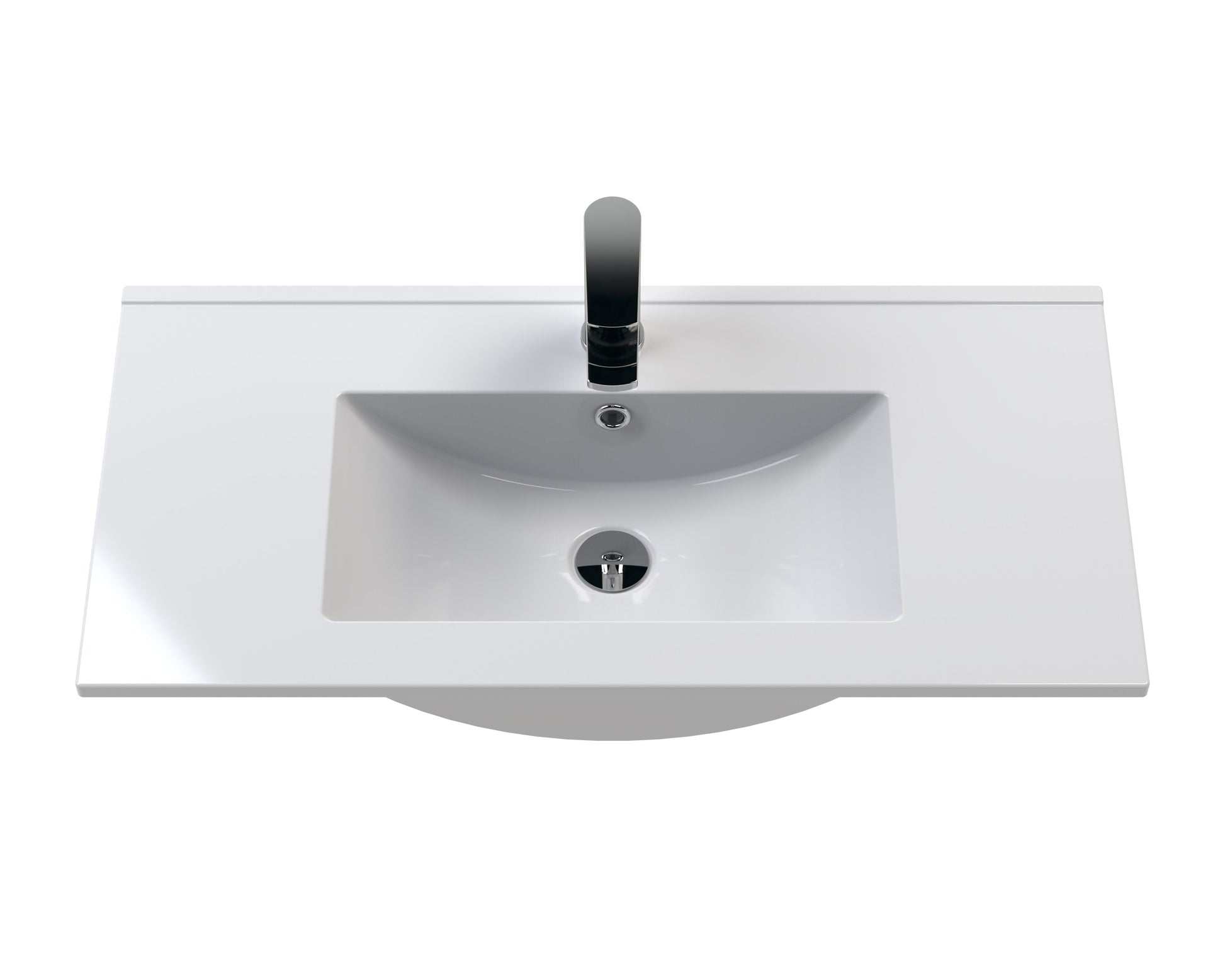 Hudson Reed Fluted 800mm Wall Hung Satin Green 2-Drawer Vanity Unit With Basin