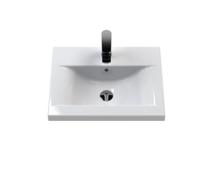 Hudson Reed Fluted 500mm Soft Black Wall Hung 2-Drawer Vanity Unit With Basin