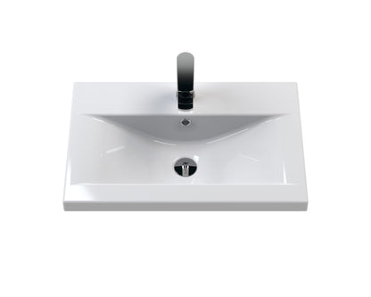 Hudson Reed Juno 600mm Autumn Oak Floor Standing 2-Door Vanity Unit with 1 Tap Hole Basin
