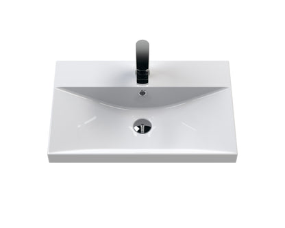 Hudson Reed Juno 600mm Midnight Blue Wall Hung 2-Drawer Vanity Unit & Basin