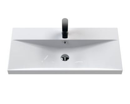 Hudson Reed Juno 810mm Metallic Slate Wall Hung 1 Drawer Vanity Unit with Basin