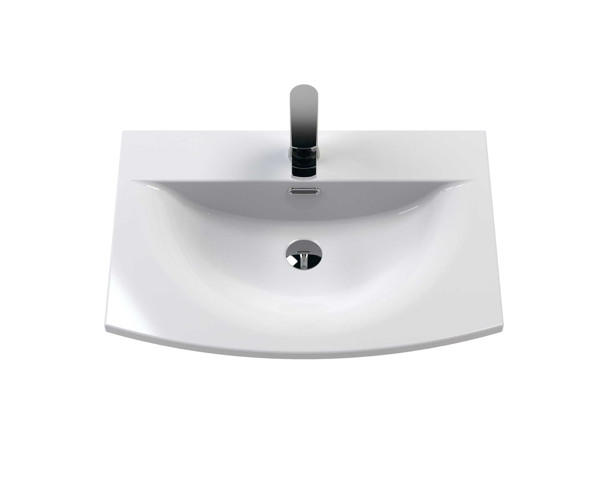Hudson Reed Urban 610mm Handleless Floor Standing 2 Door Vanity Unit With Curved Ceramic Basin