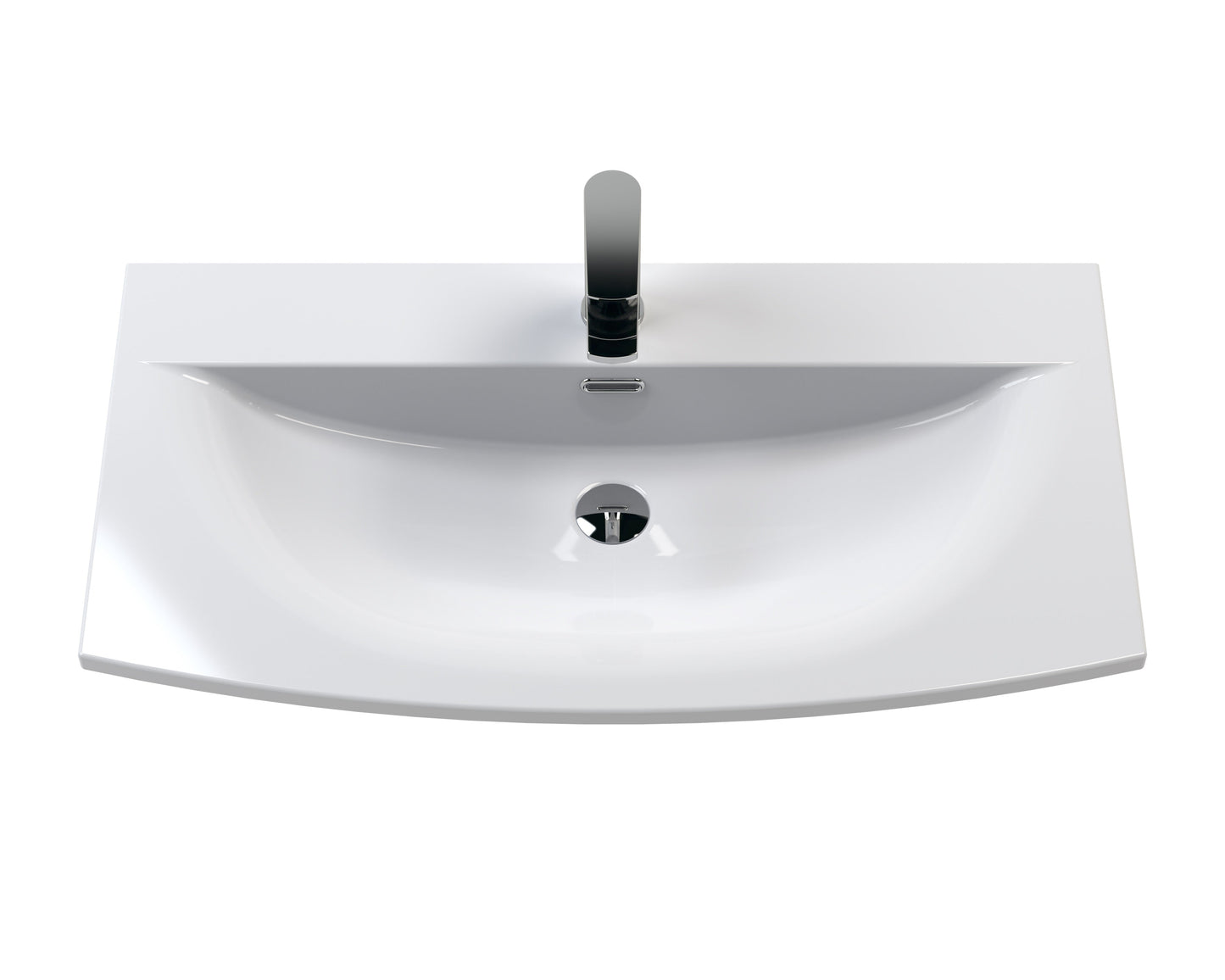 Hudson Reed Juno 800mm Wall Hung Single Drawer Vanity Unit with Curved 1 Tap Hole Basin