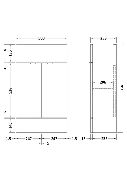 Fusion 500mm Vanity Unit Compact