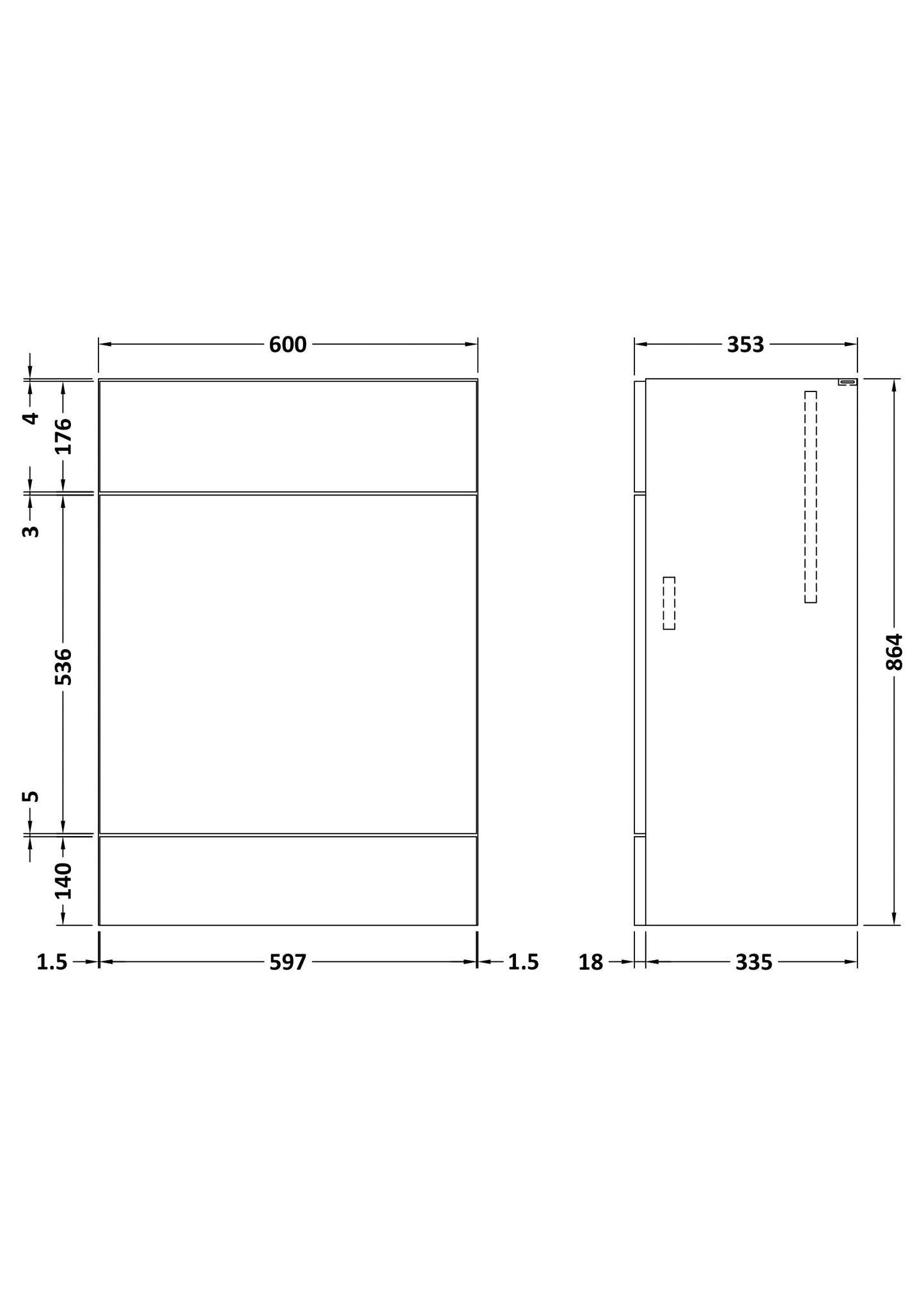 Fusion 600mm W.C. Unit full-depth