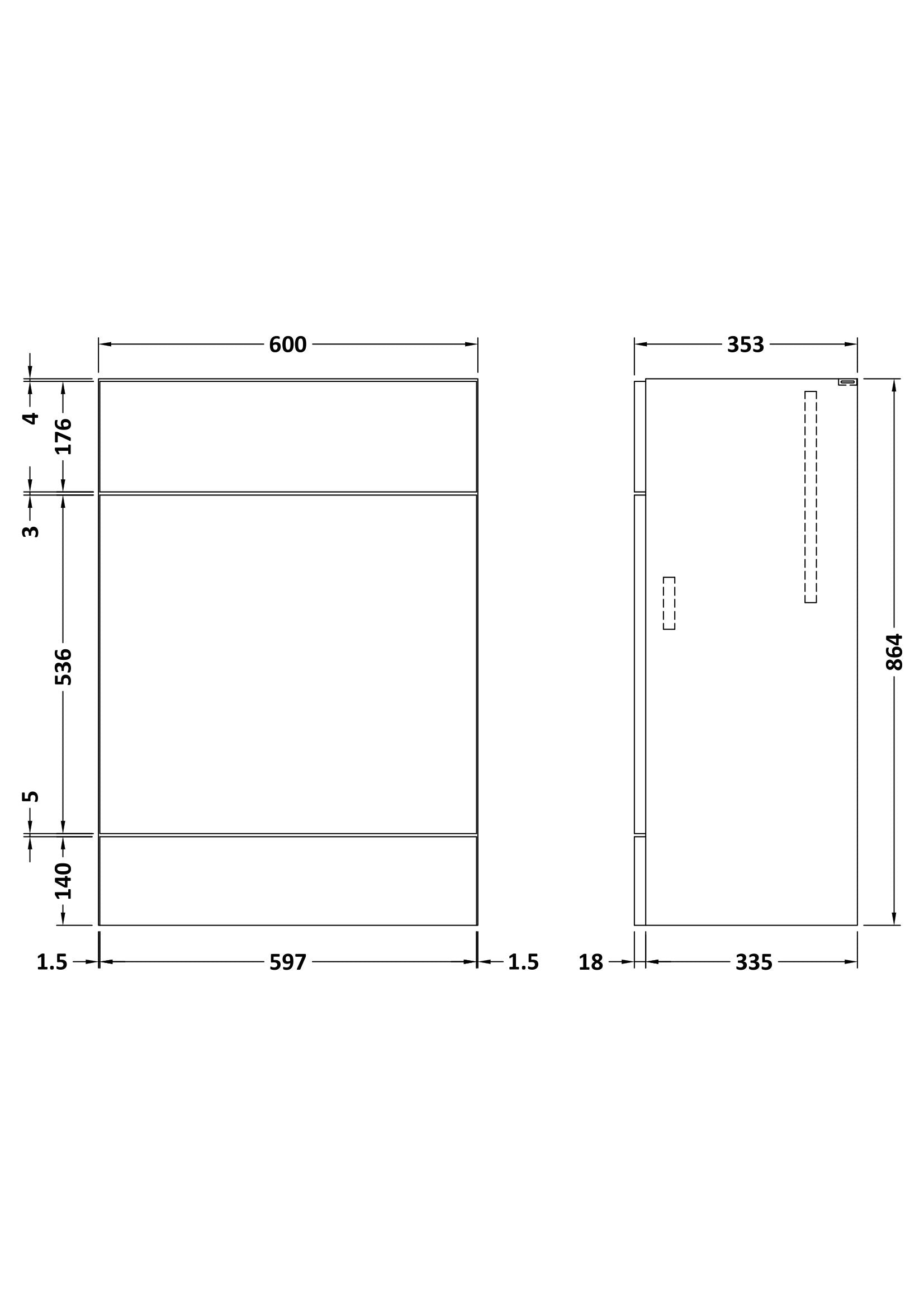 Fusion 600mm W.C. Unit full-depth