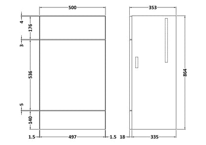 Fusion Fitted Floor Standing WC Unit 500mm