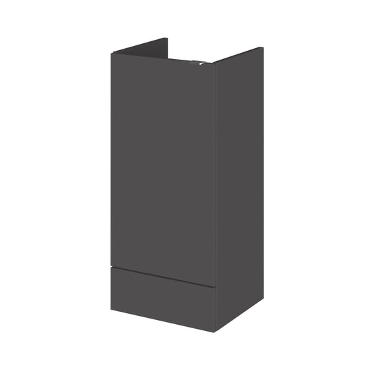 Hudson Reed Fusion 400mm 1 Door Gloss Grey Floor Standing Base Unit With Handles