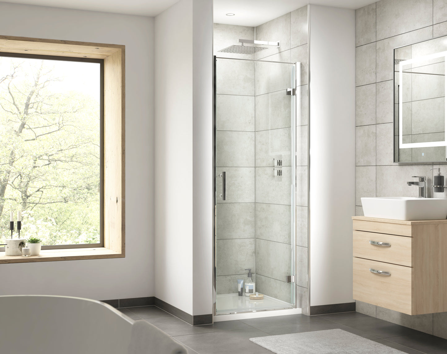 Pacific 900mm Hinged Door 6mm Glass