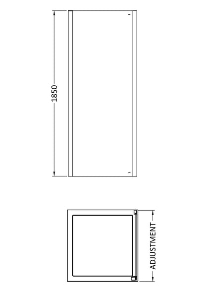 Pacific 1000mm Side Panel 6mm Glass
