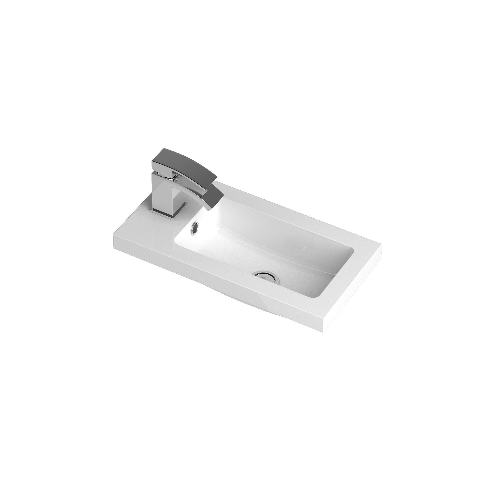 Hudson Reed Fusion 500mm Compact Gloss Grey Floor Standing 2 Door Vanity Unit & Basin Rigid Built