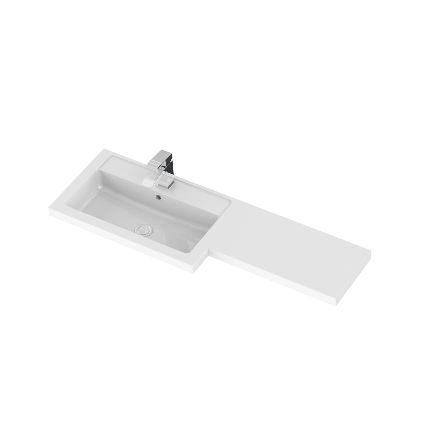 Hudson Reed Fusion 1100mm Gloss Grey Floor Standing 2 Door Vanity Basin & Left Hand Toilet Combination With Handles