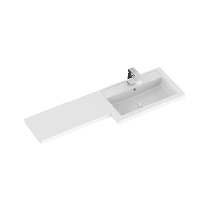 Hudson Reed Fusion 1200mm Gloss Grey Right Hand 2 Door Vanity Basin & Toilet Combination Unit