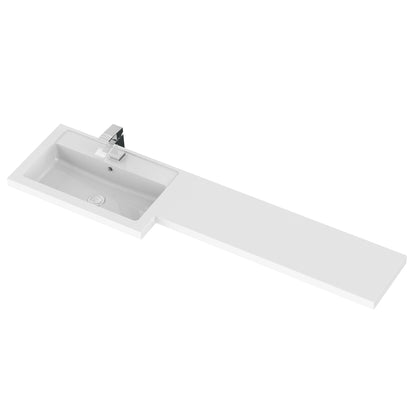 Hudson Reed Fusion 1500mm Gloss White Floor Standing 2 Door Left Hand Basin & Toilet Combination Unit
