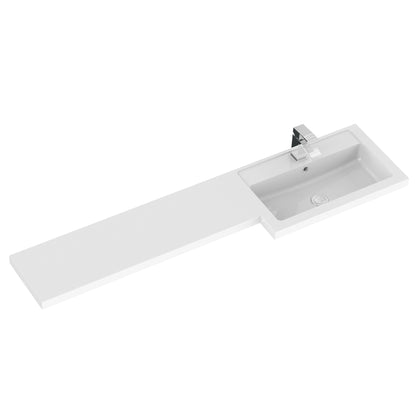 Hudson Reed Fusion 1500mm Right Hand Gloss Grey Floor Standing 3 Door Vanity Basin & Toilet Combination